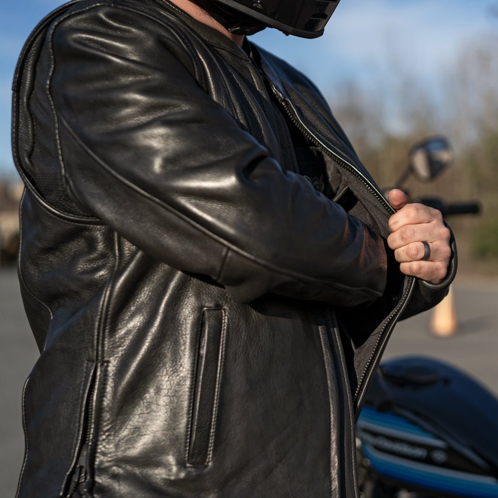 KOMBAT Men's Leather Motorcycle Jacket Men's Motorcycle Jacket Best Leather Ny