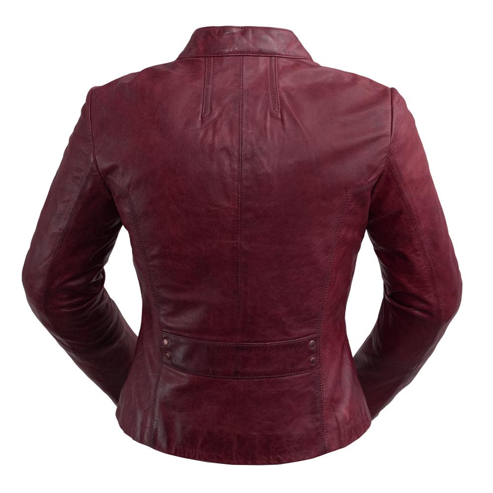 Rexie - Women's Fashion Leather Jacket (Sangria) Women's Fashion Leather Jacket Best Leather Ny