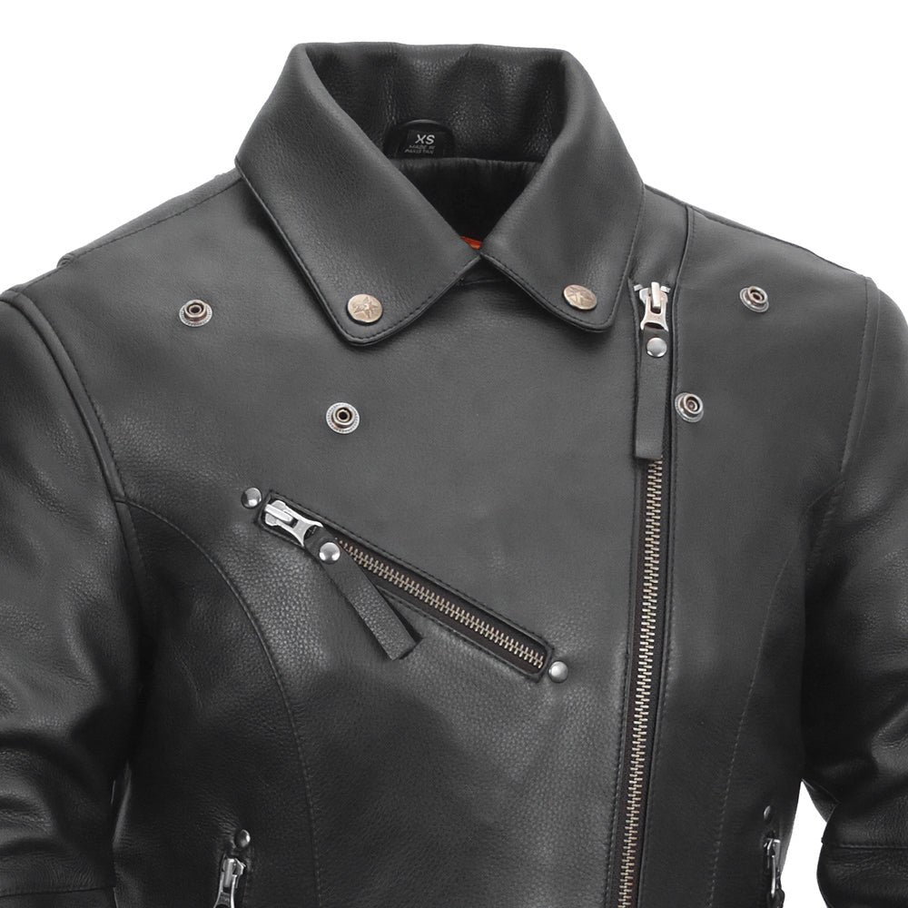 ARYA STARK Motorcycle Leather Jacket Women's Motorcycle Leather Jacket Best Leather Ny