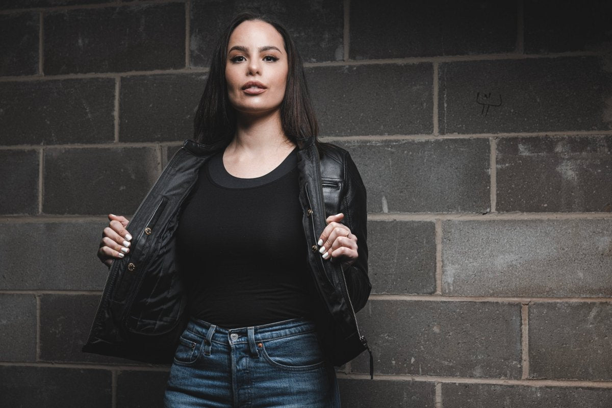 ASLAUG Motorcycle Leather Jacket Women's Motorcycle Leather Jacket Best Leather Ny