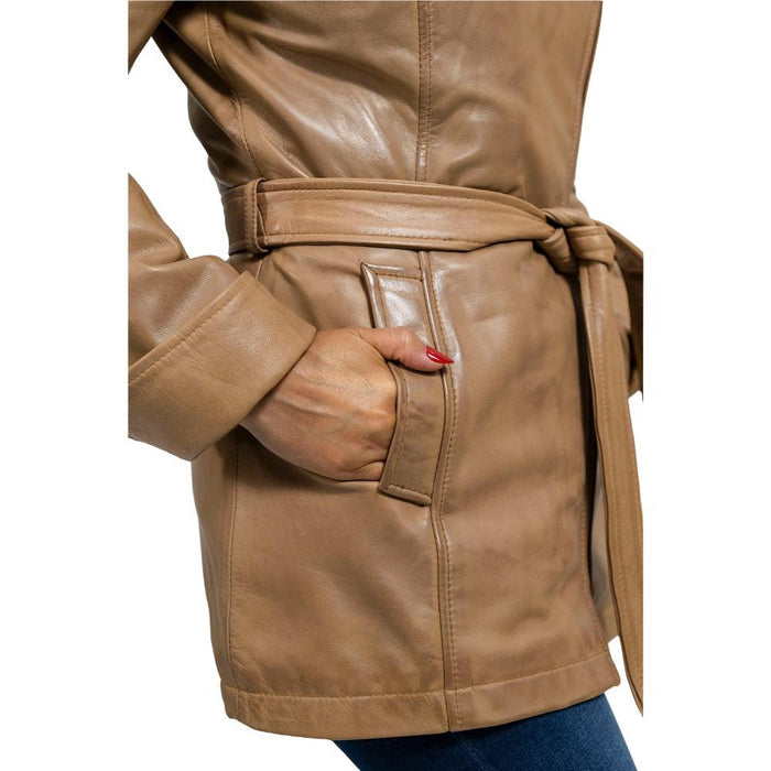 Traci - Women's Fashion Leather Coat (Camel) Women's Fashion Leather Jacket Best Leather Ny