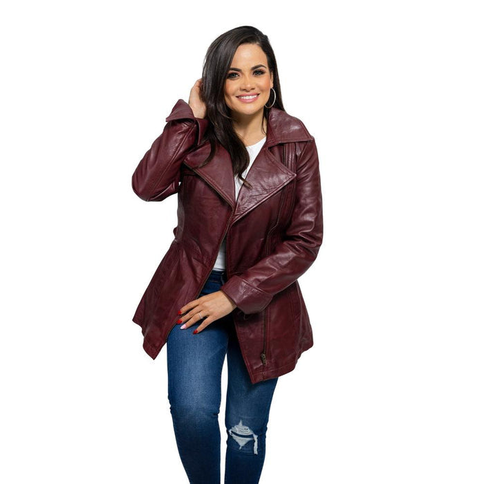 Traci - Women's Fashion Leather Coat (Oxblood) Women's Fashion Leather Jacket Best Leather Ny