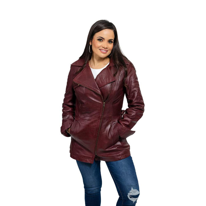 Traci - Women's Fashion Leather Coat (Oxblood) Women's Fashion Leather Jacket Best Leather Ny