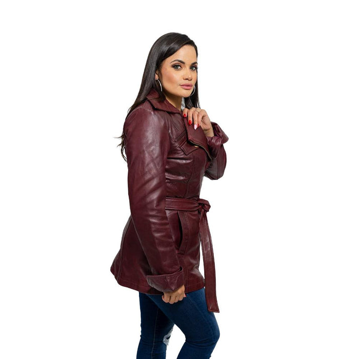 Traci - Women's Fashion Leather Coat (Oxblood) Women's Fashion Leather Jacket Best Leather Ny