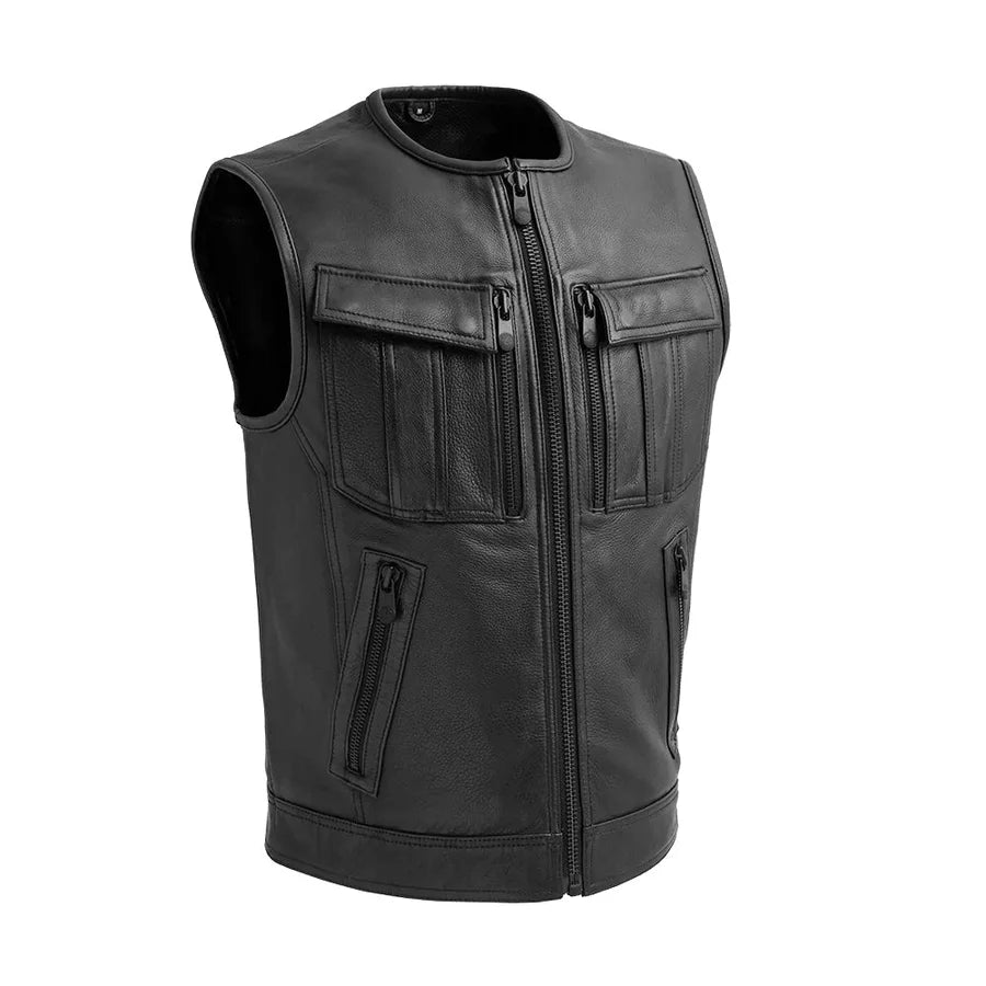 STOWE - Motorcycle Leather Vest Men's Leather Vest Best Leather Ny