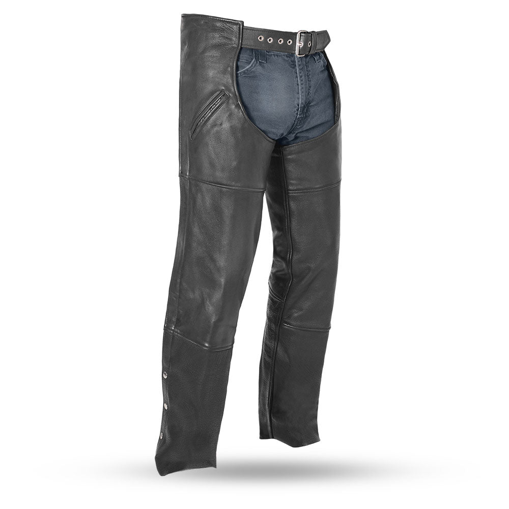 VALIANT Motorcycle Leather Chaps Leather Chaps Best Leather Ny Black 3XS