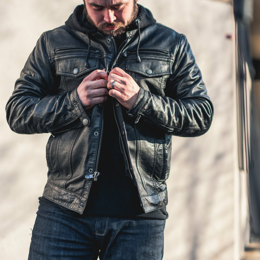 BROOKLYN Men's Leather Motorcycle Jacket Men's Motorcycle Jacket Best Leather Ny