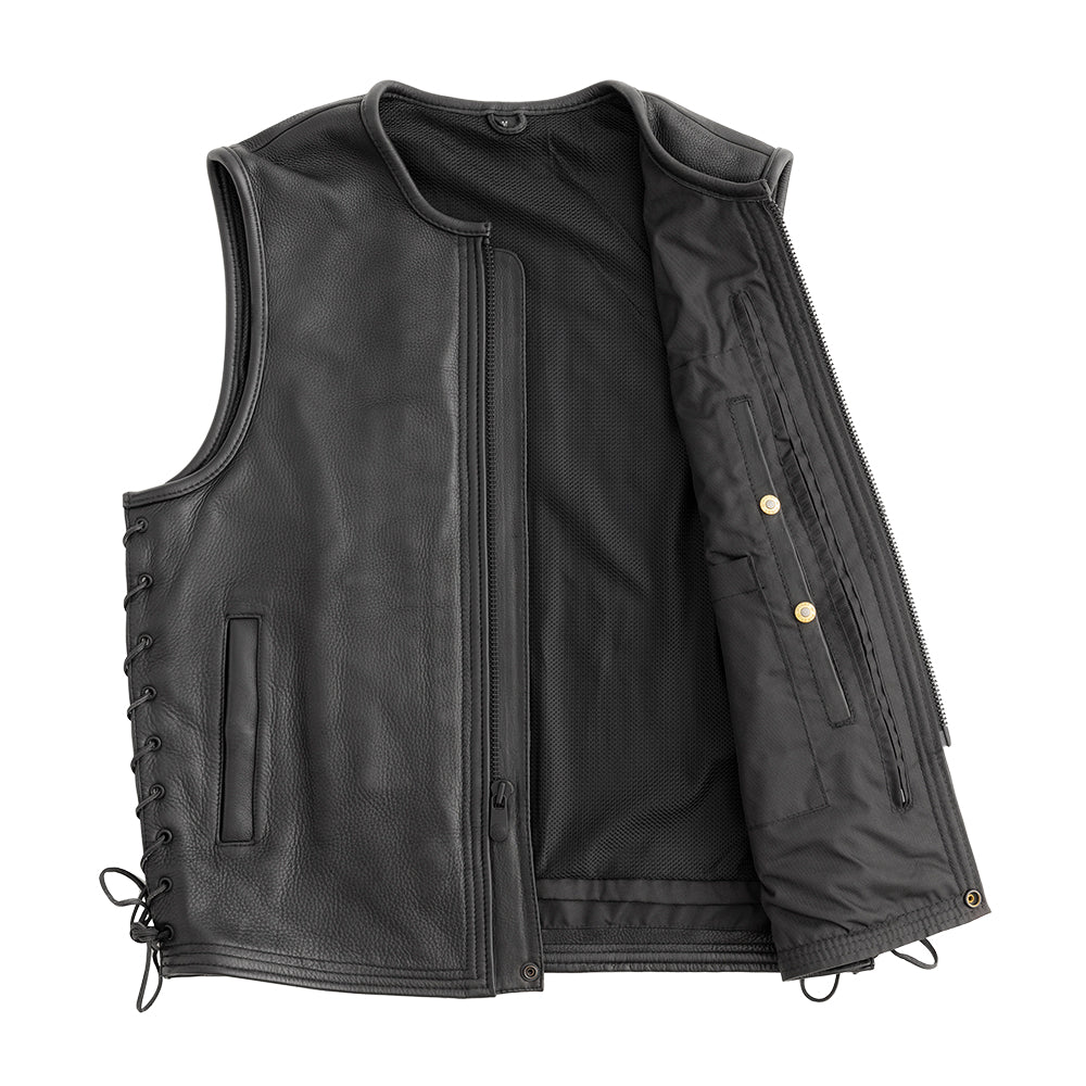 DUNKRIK - Motorcycle Leather Vest Men's Leather Vest Best Leather Ny
