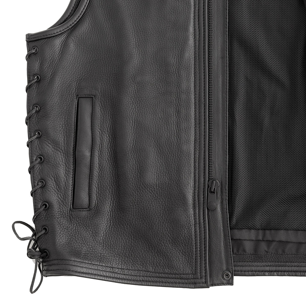 DUNKRIK - Motorcycle Leather Vest Men's Leather Vest Best Leather Ny