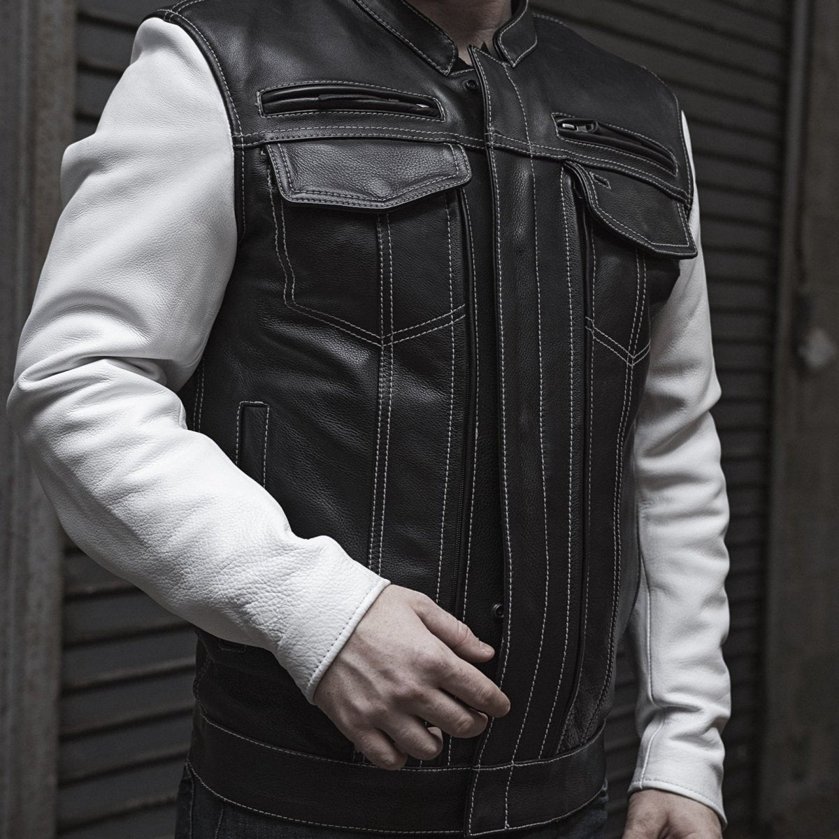 Bistro Men's Cafe Style Leather Jacket Men's Motorcycle Jacket Best Leather Ny