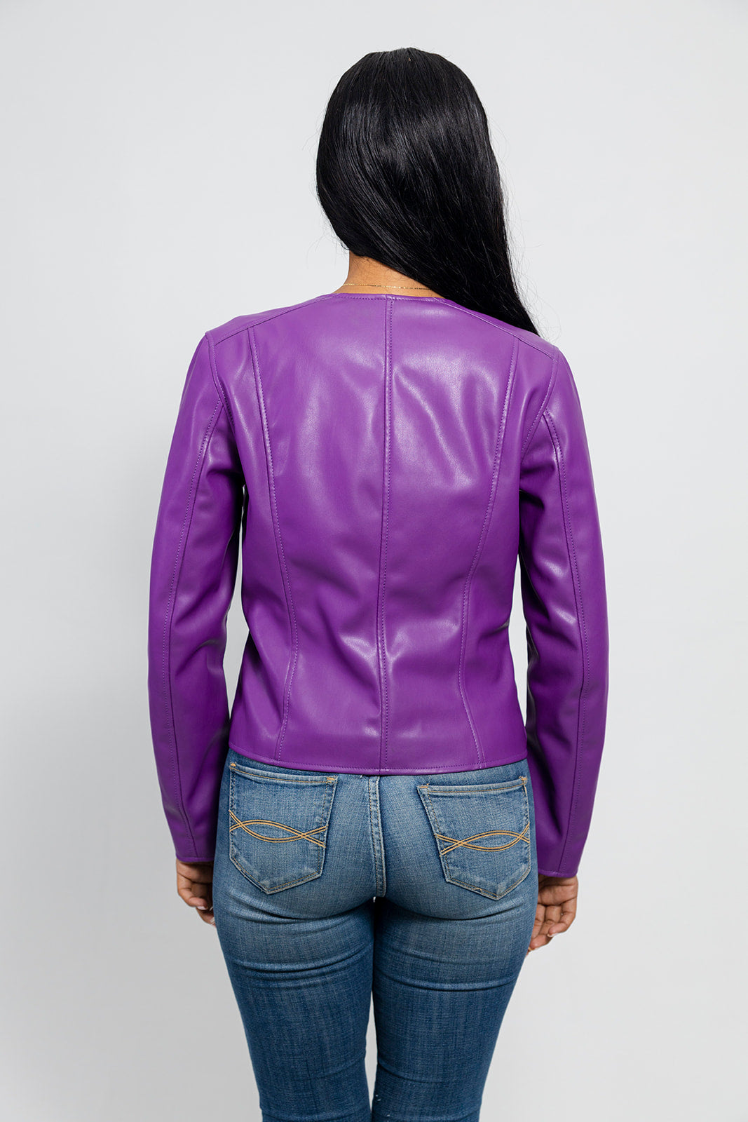 Violet Women's Vegan Faux Leather Jacket Women's Fashion Leather Jacket FMCo