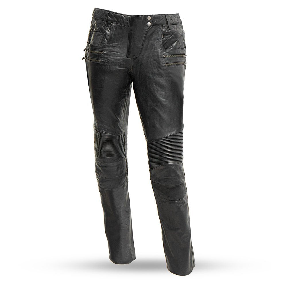 MISS SUNSHINE Motorcycle Leather Pants chaps Best Leather Ny Black 0