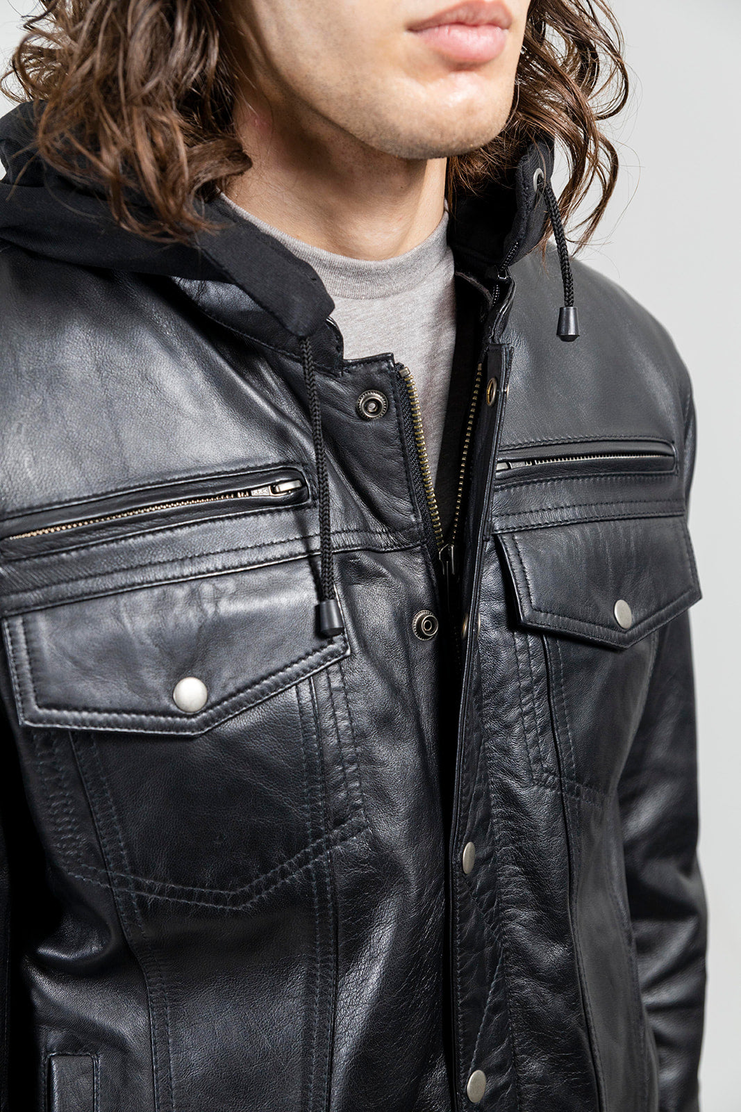 Axel - Men's Hooded Leather Jacket Men's Fashion Leather Jacket Best Leather Ny