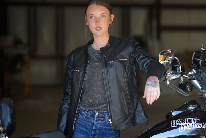 womens leather motorcycle jacket