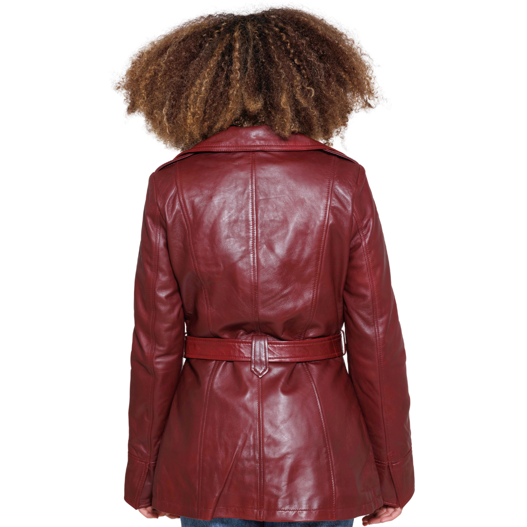Traci - Women's Fashion Leather Coat (Oxblood) Women's Fashion Leather Jacket Best Leather Ny