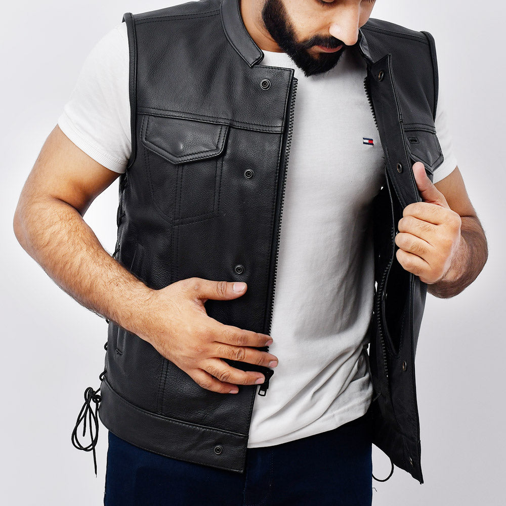 HUNT - Motorcycle Leather Vest Men's Leather Vest Best Leather Ny