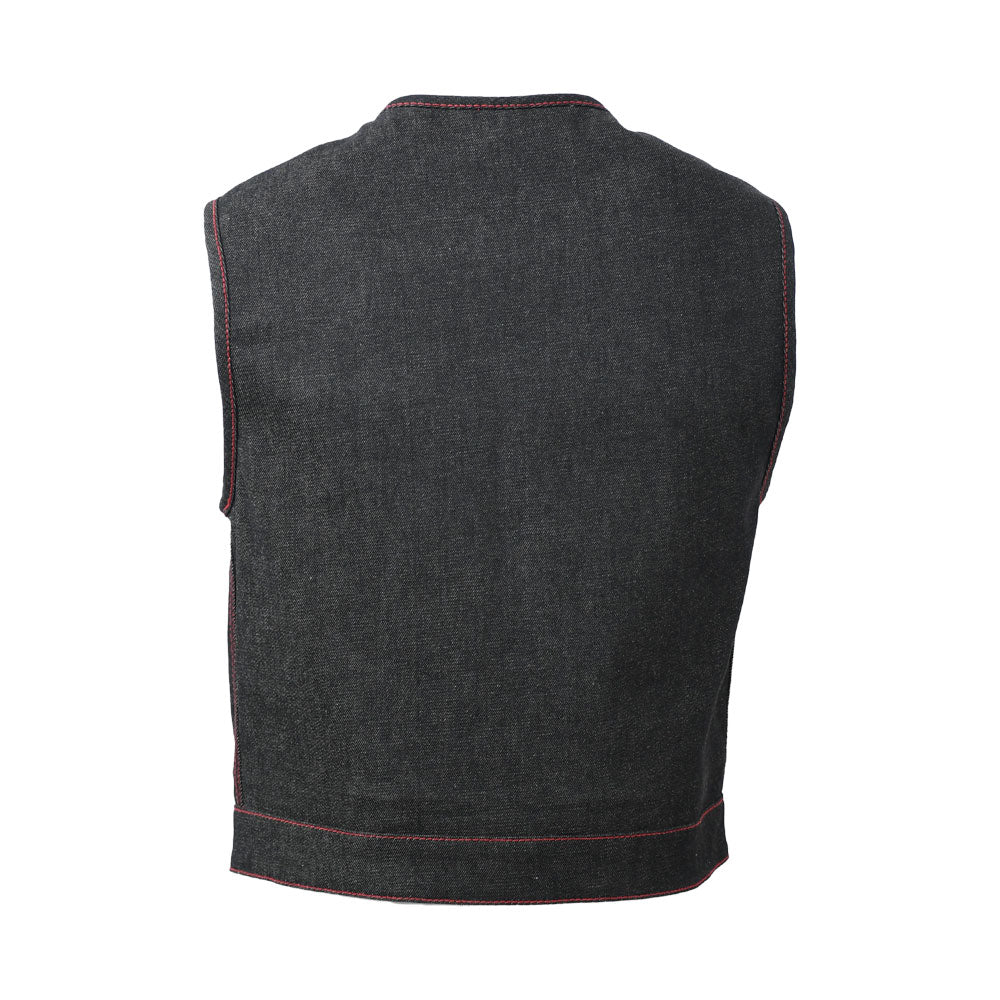 FELIX - Motorcycle Denim Vest Men's Denim Vest Best Leather Ny