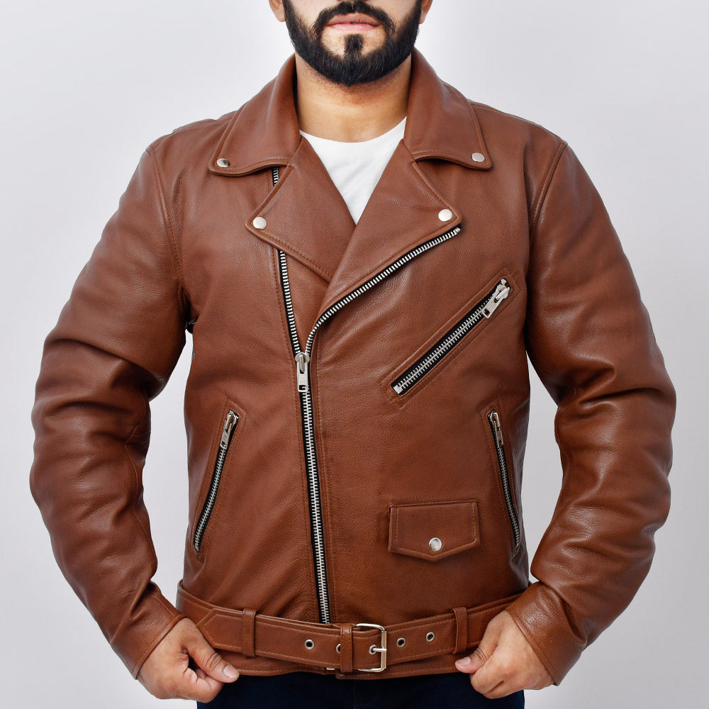 THUNDER Men's Leather Motorcycle Jacket Men's Motorcycle Jacket Best Leather Ny