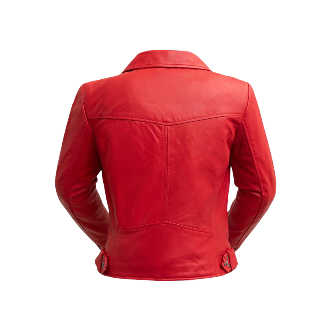 Chloe - Women's Fashion Lambskin Leather Jacket (Red Fire) Women's Fashion Leather Jacket Best Leather Ny