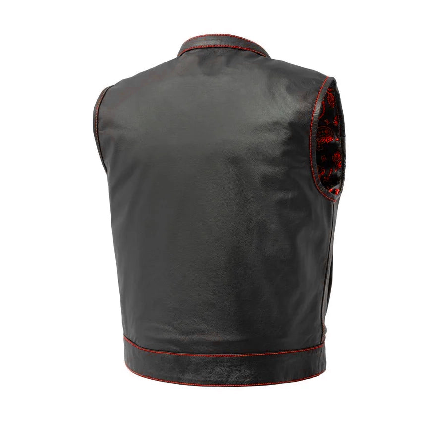 The Volt Men's Motorcycle Leather Vest, Multiple Color Options Men's Leather Vest Best Leather Ny