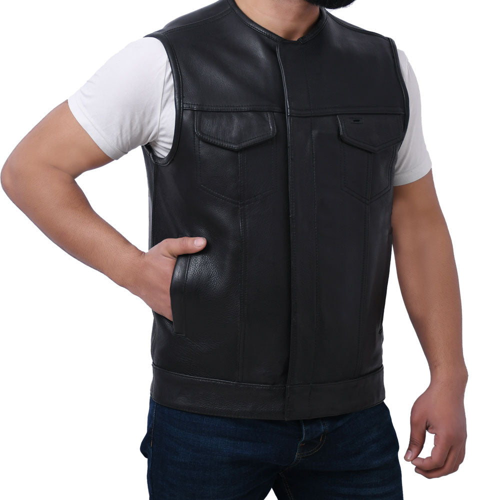 TENET - Motorcycle Leather Vest Men's Leather Vest Best Leather Ny