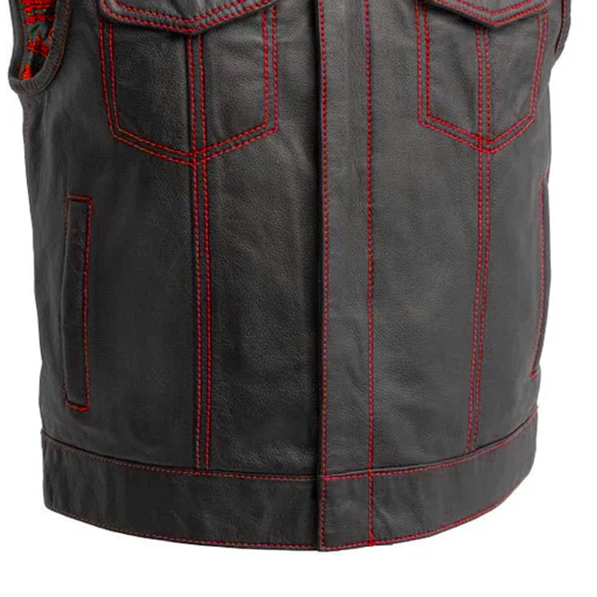 The Volt Men's Motorcycle Leather Vest, Multiple Color Options Men's Leather Vest Best Leather Ny