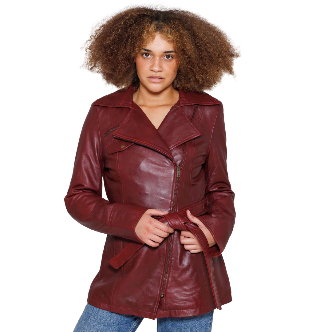 Traci - Women's Fashion Leather Coat (Oxblood) Women's Fashion Leather Jacket Best Leather Ny