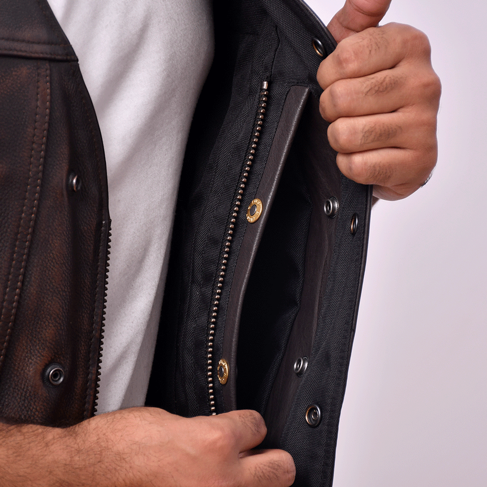 Turbn - Men's Motorcycle Leather Vest Men's Leather Vest Best Leather Ny