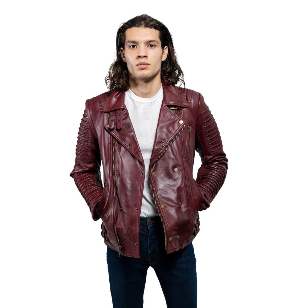 Brooklyn - Men's Fashion Lambskin Leather Jacket (Oxblood)