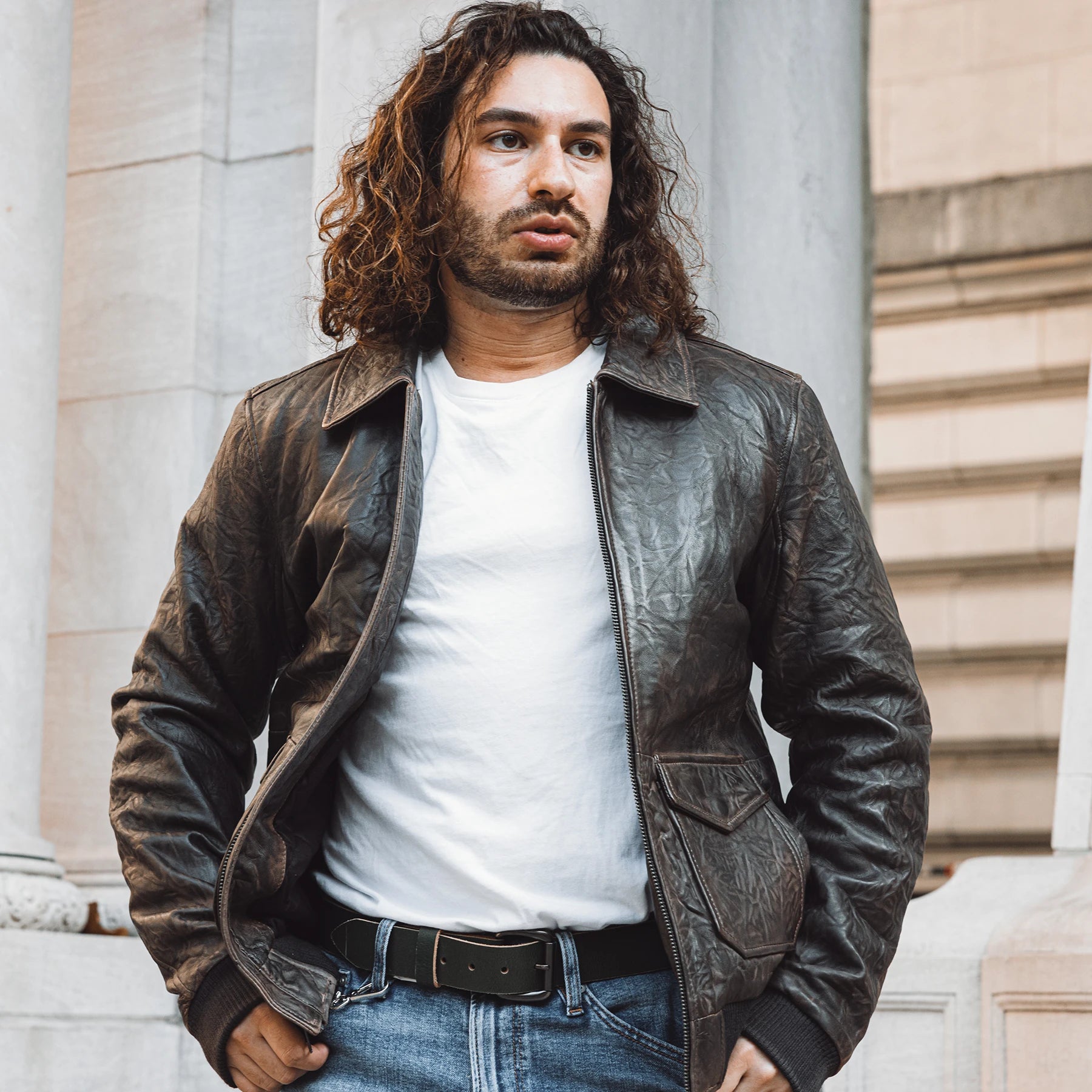 Duke - Men's Bomber Style Leather Jacket Men's Fashion Leather Jacket Best Leather Ny