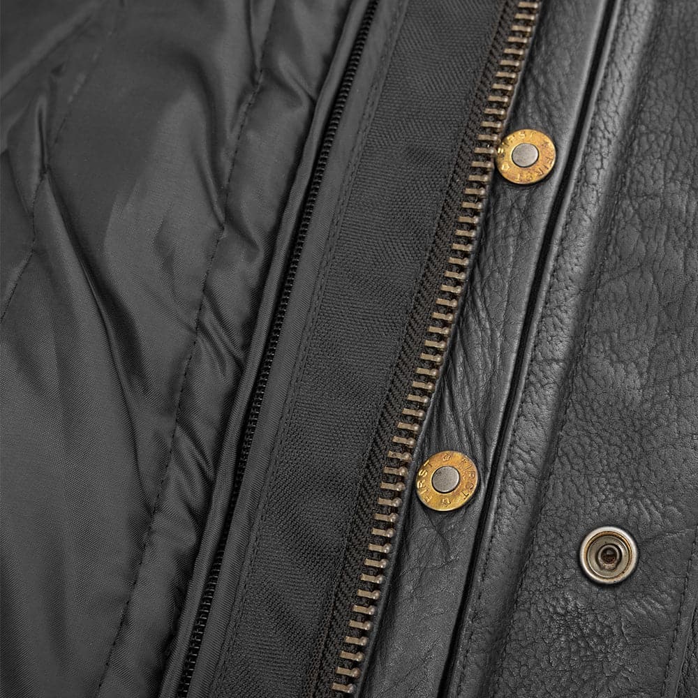 Hunter Men's Motorcycle Leather Jacket - Black Men's Motorcycle Jacket Best Leather Ny
