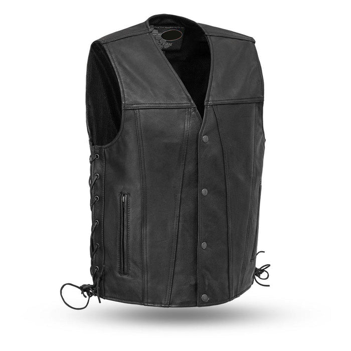 REEVES - Motorcycle Leather Vest Men's Leather Vest Best Leather Ny Black XS