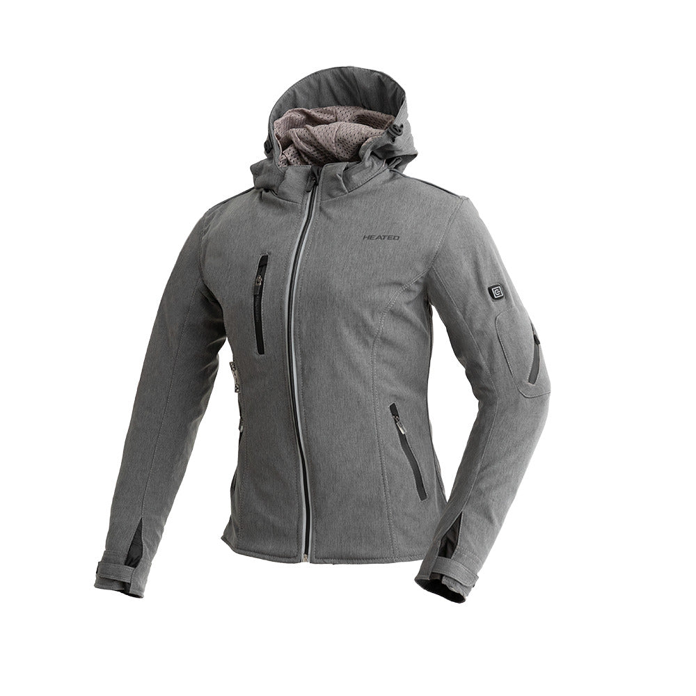 Qiaris Racer Breathable Heated Jacket with Armor Heated Textile Jacket Best Leather Ny S Grey