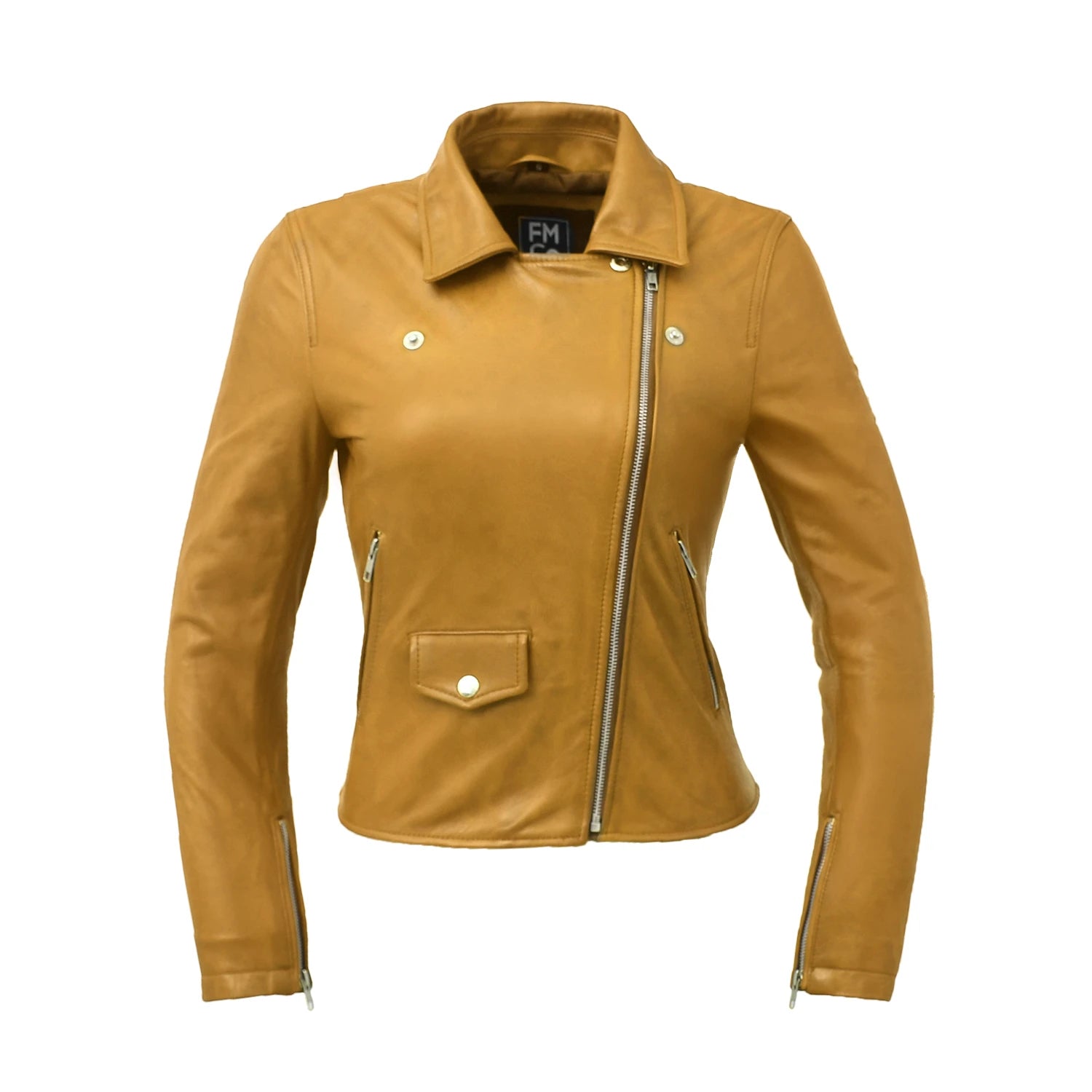 Lennox Moto Style Leather Jacket Women's Fashion Leather Jacket FMCo
