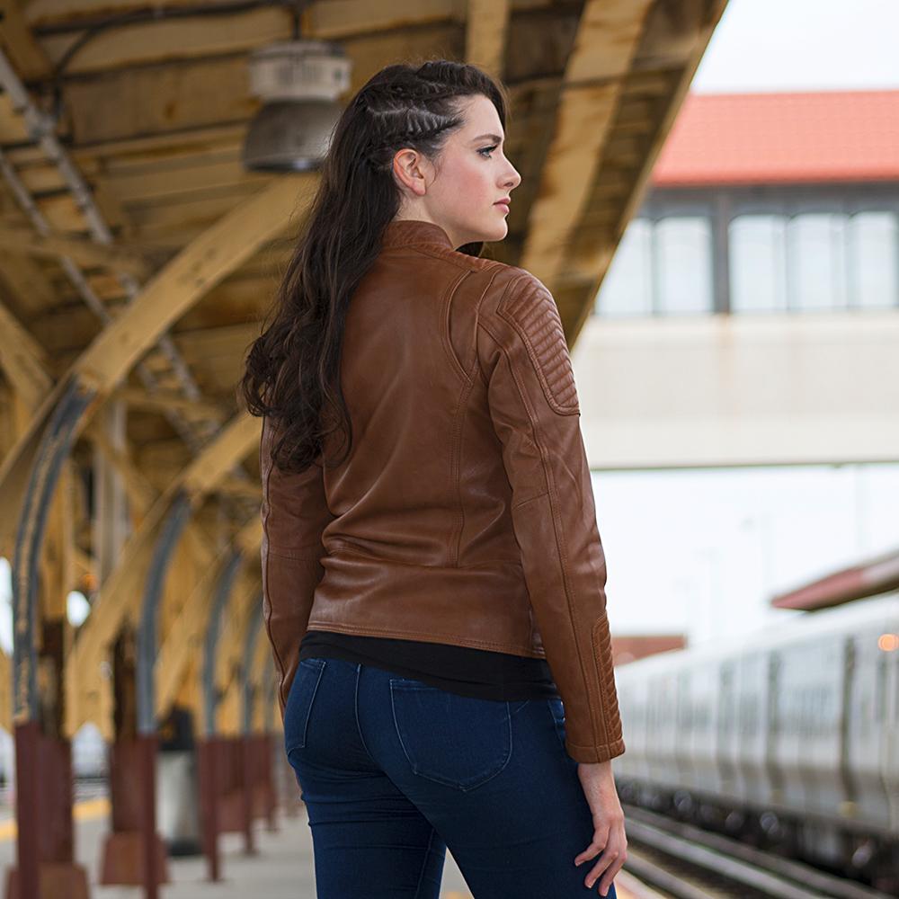 Zena - Women's Fashion Lambskin Leather Jacket (Whiskey) Women's Fashion Leather Jacket Best Leather Ny