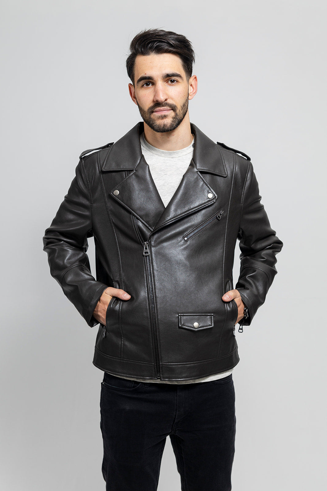 Nash - Men's Vegan Faux Leather Jacket (Olive) Men's Vegan Jacket Best Leather Ny
