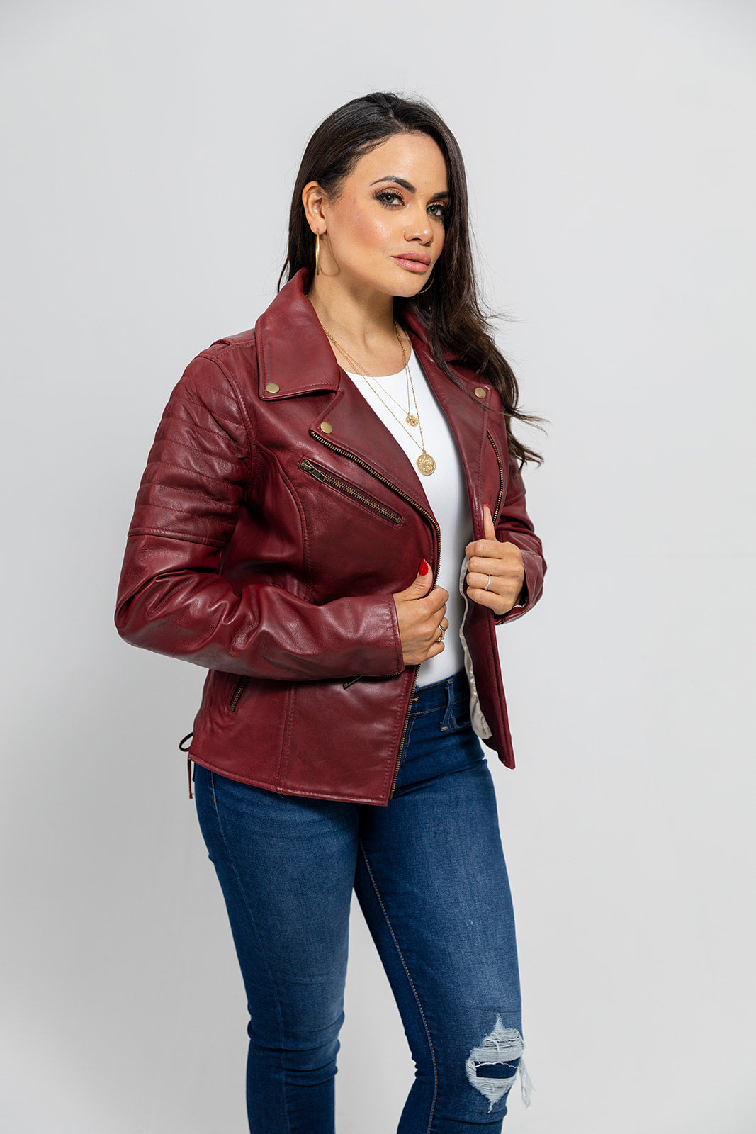 Princess - Women's Fashion Lambskin Leather Jacket (Oxblood) Women's Fashion Leather Jacket Best Leather Ny
