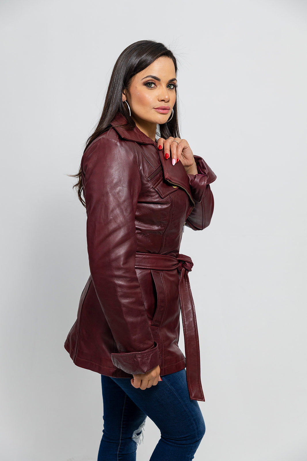 Traci - Women's Fashion Leather Coat (Oxblood) Women's Fashion Leather Jacket Best Leather Ny