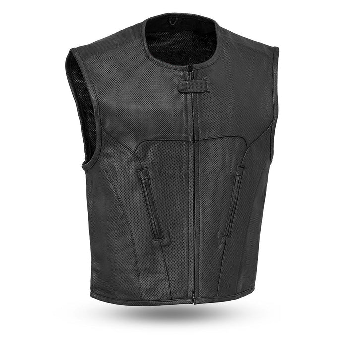 APEX SWAT - Motorcycle Leather Vest Men's Leather Vest Best Leather Ny Black S