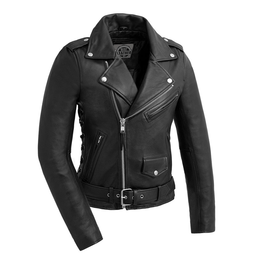 ASTRID Motorcycle Leather Jacket Women's Motorcycle Leather Jacket Best Leather Ny Black XS