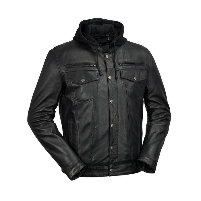 Axel - Men's Hooded Leather Jacket Men's Fashion Leather Jacket Best Leather Ny XS