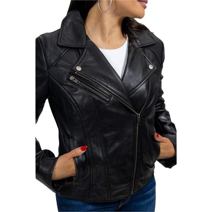 Betsy - Women's Fashion Lambskin Leather Jacket (Black) Women's Fashion Leather Jacket Best Leather Ny