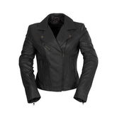 Betsy - Women's Fashion Lambskin Leather Jacket (Black)