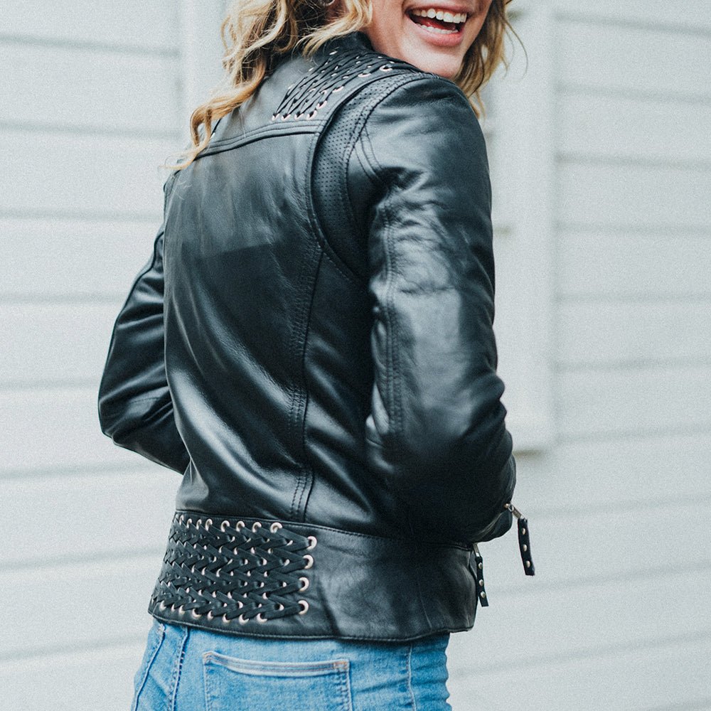 WONDER GIRL Motorcycle Leather Jacket Women's Motorcycle Leather Jacket Best Leather Ny