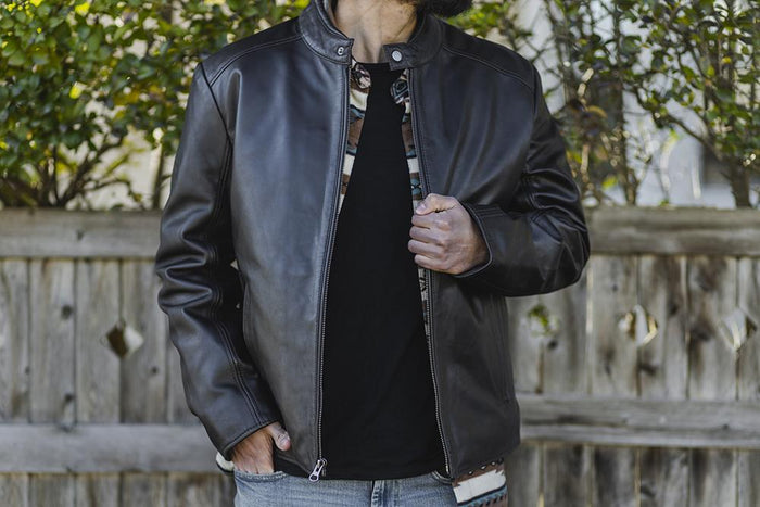 Blake - Men's Fashion Lambskin Leather Jacket (Black)