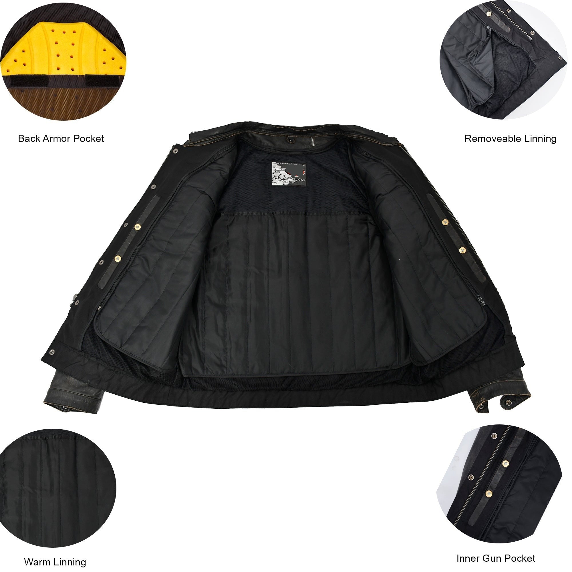 BROOKLYN Leather Motorcycle Jacket Men's Jacket Best Leather Ny   