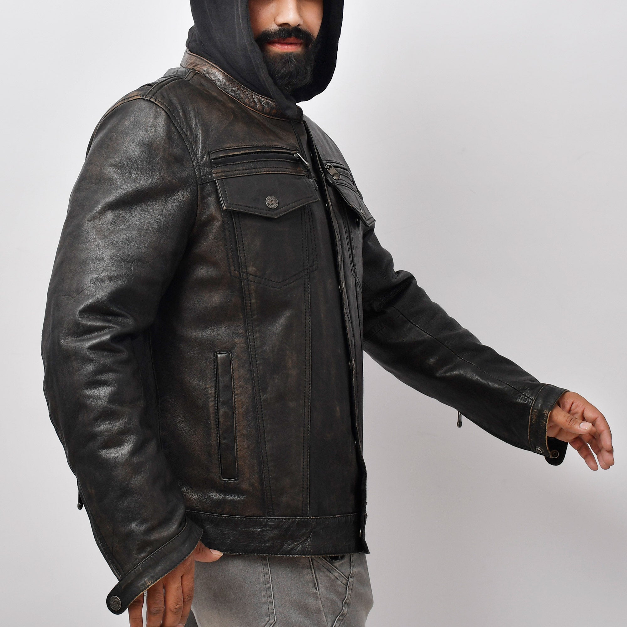 BROOKLYN Men's Leather Motorcycle Jacket Men's Motorcycle Jacket Best Leather Ny