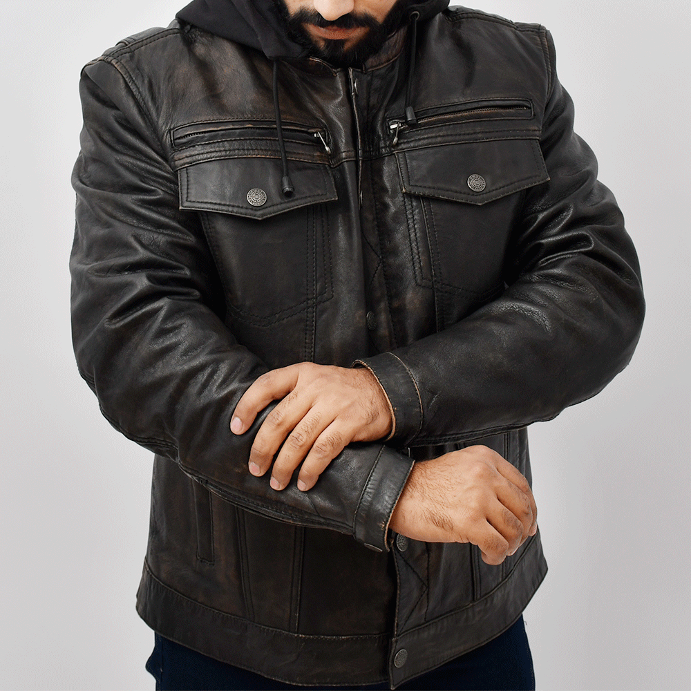 BROOKLYN Men's Leather Motorcycle Jacket