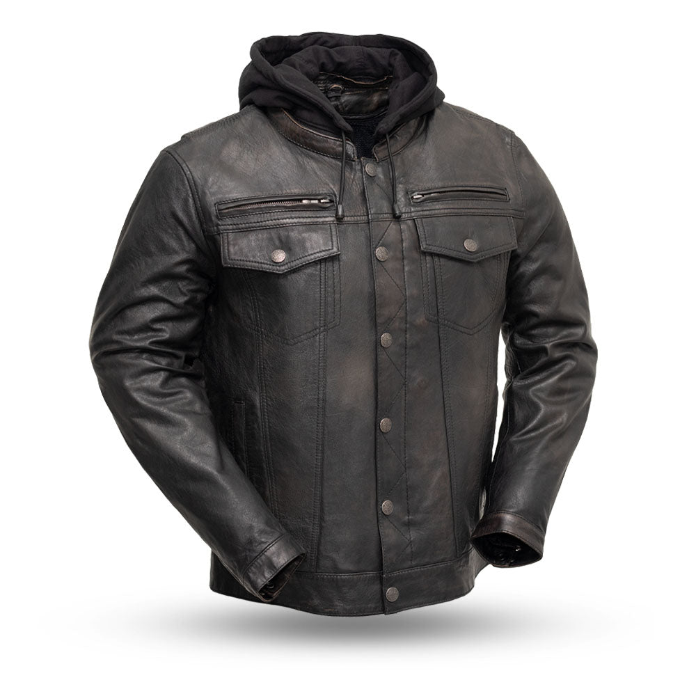 BROOKLYN Leather Motorcycle Jacket Men's Jacket Best Leather Ny Black/Olive S 
