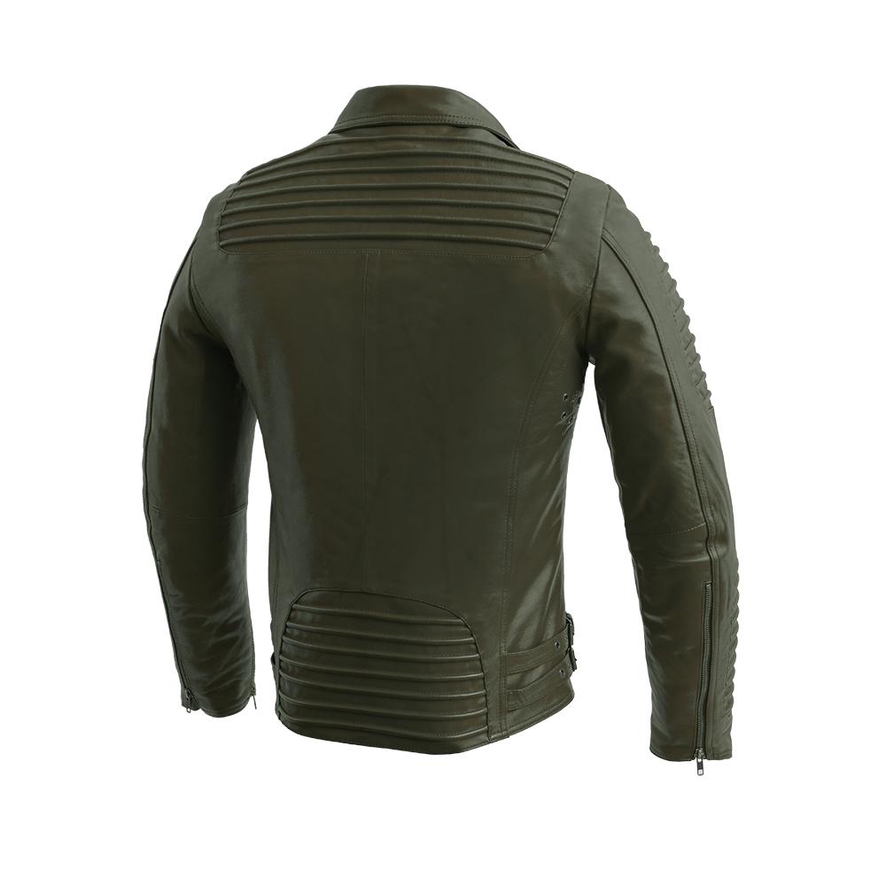 Brooklyn - Men's Fashion Lambskin Leather Jacket (Army Green) Men's Jacket Best Leather Ny   